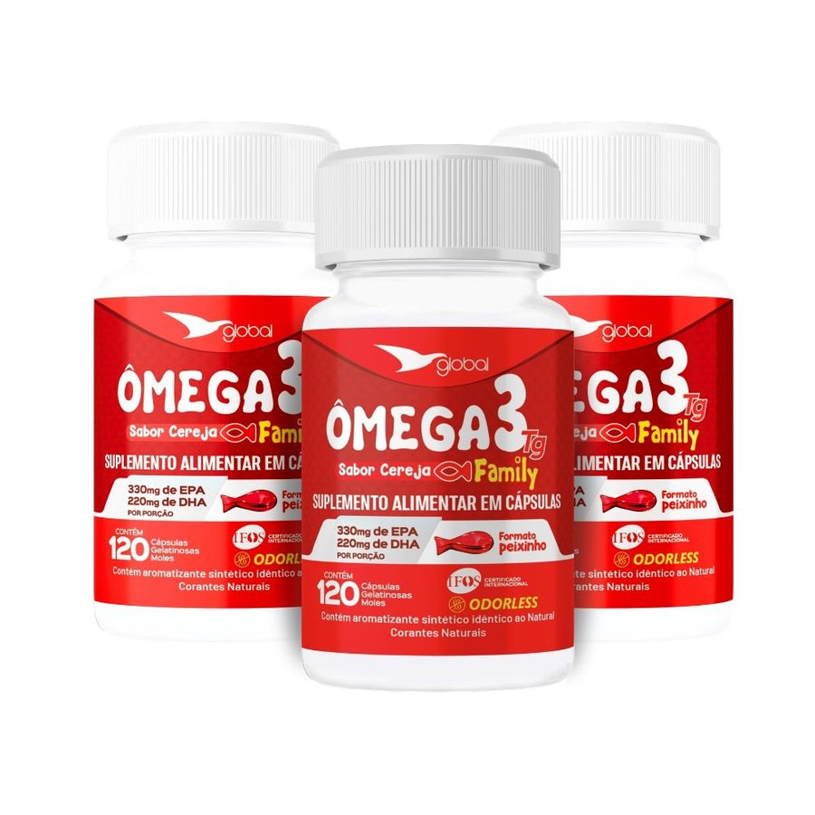 Kit 3un Ômega 3 Family 33 Epa 22 Dha - 120 Cápsulas -