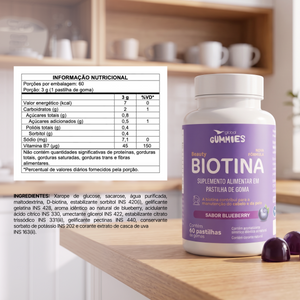 Beauty Biotina Sabor Blueberry Pote – 60 Gomas