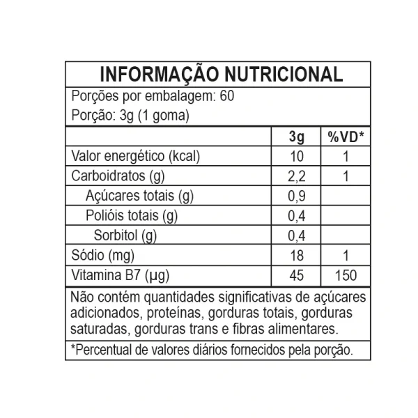 Beauty Biotina Sabor Blueberry Pote - 60 Gomas - Imagem 2