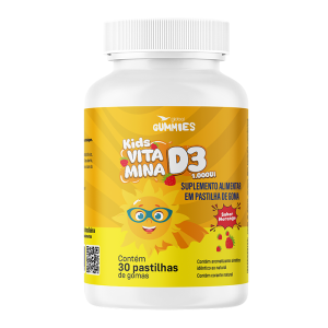 Global Gummies Kids Vitamina D3 1000 UI – Sabor Morango