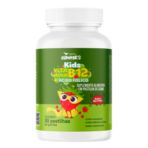 Global Gummies Kids Vitamina B12 + Ácido Fólico – Sabor Morango