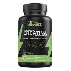 Creatina em Pastilha de Gomas - Sabor Limão (60 Gomas)